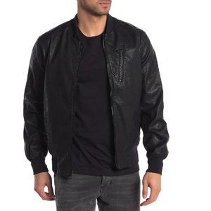 Michael Kors Perforated Faux Leather Bomber Jacket